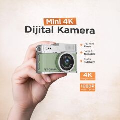 Mini Dijital Kamera Selfie Video Vlog Kamerası Mini Anahtarlık 1080P CMR35 Yeşil