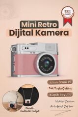 Mini Dijital Kamera Selfie Video Vlog Kamerası Mini Anahtarlık 1080P CMR35 Pembe