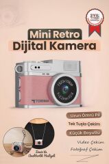 Mini Dijital Kamera Selfie Video Vlog Kamerası Mini Anahtarlık 1080P CMR35 Pembe