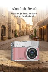 Mini Dijital Kamera Selfie Video Vlog Kamerası Mini Anahtarlık 1080P CMR35 Pembe