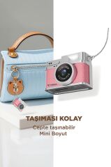 Mini Dijital Kamera Selfie Video Vlog Kamerası Mini Anahtarlık 1080P CMR35 Pembe