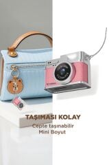 Mini Dijital Kamera Selfie Video Vlog Kamerası Mini Anahtarlık 1080P CMR35 Pembe