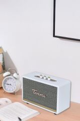 Bluetooth Hoparlör Nostaljik Kablosuz Speaker D35 Beyaz