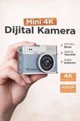 Torima Mini Dijital Kamera Selfie Video Vlog Kamerası Mini Anahtarlık 1080P CMR35 Mavi