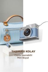 Mini Dijital Kamera Selfie Video Vlog Kamerası Mini Anahtarlık 1080P CMR35 Mavi