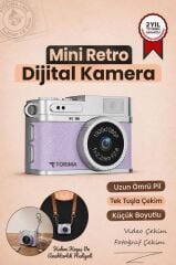 Mini Dijital Kamera Selfie Video Mini Vlog Kamerası Mini Anahtarlık 1080P CMR35 Mor