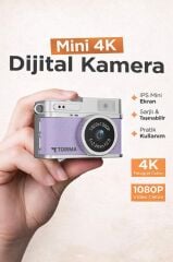 Mini Dijital Kamera Selfie Video Mini Vlog Kamerası Mini Anahtarlık 1080P CMR35 Mor