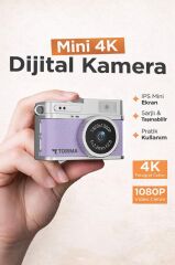 Mini Dijital Kamera Selfie Video Mini Vlog Kamerası Mini Anahtarlık 1080P CMR35 Mor