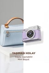 Mini Dijital Kamera Selfie Video Mini Vlog Kamerası Mini Anahtarlık 1080P CMR35 Mor