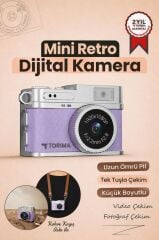 Mini Dijital Kamera Selfie Video Mini Vlog Kamerası 1080P CMR35 Mor