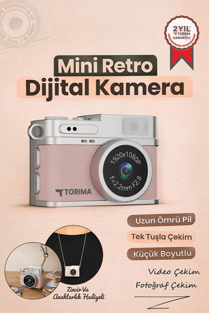 Mini Dijital Kamera Selfie Video Vlog Kamerası Mini Anahtarlık 1080P CMR35 Pudra