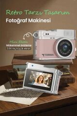 Torima Mini Dijital Kamera Selfie Video Vlog Kamerası Mini Anahtarlık 1080P CMR35 Pudra