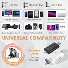 Torima 6 in 1 Kart Okuyucu Adaptör Usb-Otg Hub Type-C YD-40