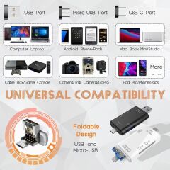 Kart Okuyucu Usb Otg Hub Type-C Micro 6IN1 Adaptör YD40 Beyaz