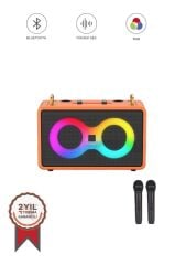 Torima M4403 Turuncu Taşınabilir Karaoke Mikrofonlu Bluetooth Hoparlör