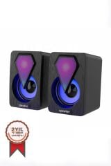 Bilgisayar Hoparlör 1+1 3.5mm Jack Multimedia Hoparlörü D04 Siyah