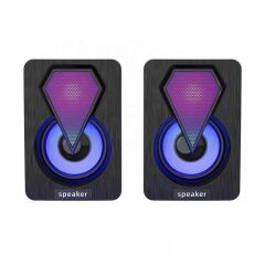 Torima Işıklı Bilgisayar Hoparlörü 1+1 Ses Sistemi 3.5mm Jack Girişli Multimedia Usb Speaker D-04