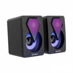 Bilgisayar Hoparlör 1+1 3.5mm Jack Multimedia Hoparlörü D04 Siyah