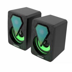 Bilgisayar Hoparlör 1+1 3.5mm Jack Multimedia Hoparlörü D04 Siyah