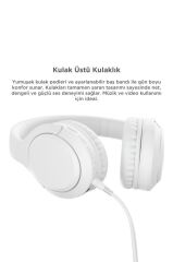 Bluetooth Kulaklık Kulak Üstü Kablosuz Kulaklık Lenovo TH53 Beyaz
