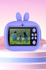Dijital Fotoğraf Makineleri Çocuk Termal Resim Kağıt Baskılı Yazıcı Kamera Video Makinesi CMR18 Mor