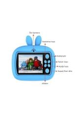 Torima TRM-CMR18 Mavi Dijital Video Fotoğraf Çocuk Kamerası Anlık Termal Resim Kağıt Baskılı Yazıcı