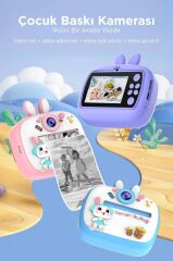 Dijital Fotoğraf Makineleri Çocuk Termal Resim Kağıt Baskılı Yazıcı Kamera Video Makinesi CMR18 Mavi