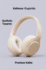 Bluetooth Kulaklık Kulak Üstü Kablosuz Kulaklık Lenovo TH53 Bej