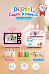 Dijital Fotoğraf Makinesi Çocuk Termal Resim Kağıt Baskılı Yazıcı Kamera Video Makinesi CMR18 Pembe