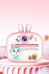 Dijital Fotoğraf Makineleri Çocuk Termal Resim Kağıt Baskılı Yazıcı Kamera Video Makinesi CMR18 Pembe