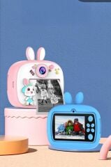 Dijital Fotoğraf Makineleri Çocuk Termal Resim Kağıt Baskılı Yazıcı Kamera Video Makinesi CMR18 Pembe