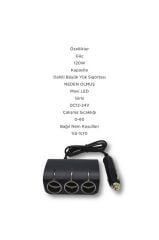 Üçlü LED Soketli Araç Şarj Cihazı 120W - TORIMA G24 Siyah