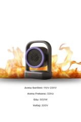 Mini Isıtıcı Fan Taşınabilir Sessiz Hızlı Isıtma 500W Kompakt Isıtıcı Torima HT100 Siyah