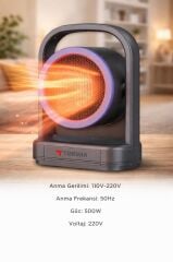 Mini Isıtıcı Fan Taşınabilir Sessiz Hızlı Isıtma 500W Kompakt Isıtıcı Torima HT100 Siyah