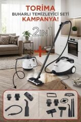 Buharlı Temizleyici Halı Koltuk Cam Zemin ve Mutfak Temizleme Buhar Makinesi CB902A+CB08C