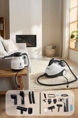 Buharlı Temizleyici Halı Koltuk Cam Zemin ve Mutfak Temizleme Buhar Makinesi CB902A+CB08C