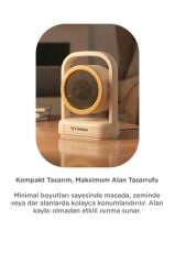 Mini Isıtıcı Fan Taşınabilir Sessiz Hızlı Isıtma 500W Kompakt Isıtıcı Torima HT100 Bej