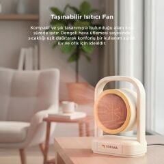 Mini Isıtıcı Fan Taşınabilir Sessiz Hızlı Isıtma 500W Kompakt Isıtıcı Torima HT100 Bej
