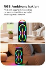 Bluetooth Hoparlör Mikrofonlu Kumandalı Rgb Işıklı Tws Speaker D36 Siyah