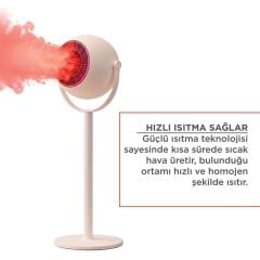 Ayaklı Isıtıcı Fan 800W Sessiz Çalışma Hızlı Isıtma Aşırı Isınma Koruma Torima HT101 Beyaz