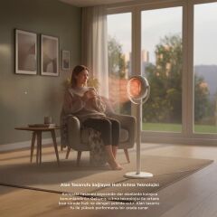 Ayaklı Isıtıcı Fan 800W Sessiz Çalışma Hızlı Isıtma Aşırı Isınma Koruma Torima HT101 Beyaz