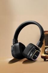 Bluetooth Kulaklık Rgb Işıklı Güçlü Bas Kulak Üstü Kablosuz Kulaklık HD12 Siyah