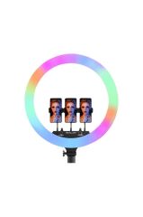 Işıklı Selfie Çubuğu 2.1M 14 Inc Saplı Youtuber Makyaj Işığı MJ36 Beyaz