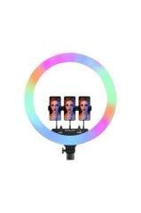 Işıklı Selfie Çubuğu 2.1M 14 Inc Saplı Youtuber Makyaj Işığı MJ36 Beyaz