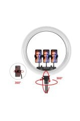 Torima MJ36 Beyaz 2.1 M Saplı 14 inç Işıklı Selfie Çubuğu Youtuber Makyaj Işığı