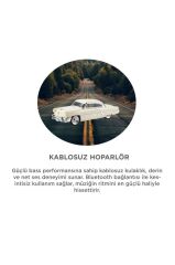 Bluetooth Hoparlör Retro Klasik Araba Tasarımlı 10W FM USB Selfie Speaker D85 Bej