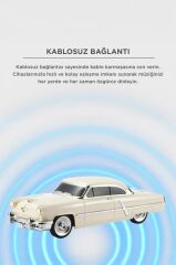 Bluetooth Hoparlör Retro Klasik Araba Tasarımlı 10W FM USB Speaker D85 Bej