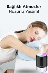 Hava Nemlendirici Buhar Makinesi Ve Aroma Difüzörü 200ml Ultrasonik Renkli H6 Pembe