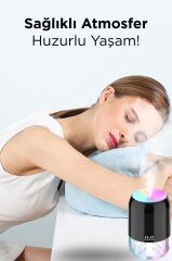 Torima Hava Nemlendirici Buhar Makinesi Ve Aroma Difüzörü 200ml Ultrasonik Renkli H6 Siyah