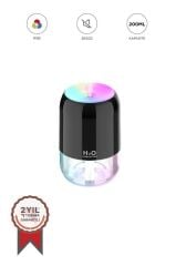 Hava Nemlendirici Buhar Makinesi Ve Aroma Difüzörü 200ml Ultrasonik Renkli H6 Siyah